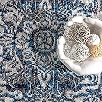 Vista 7 de nuLOOM Maryanne - Alfombra decorativa de medallón de transición, 2 x 3, color azul