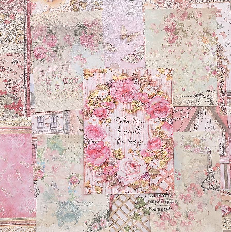 新品　盛開の花束シリーズ　コラージュベースペーパー　花枠素材　6種　60枚 Amazon.co.jp: コラージュ 素材 140枚 花シリーズ デザイン