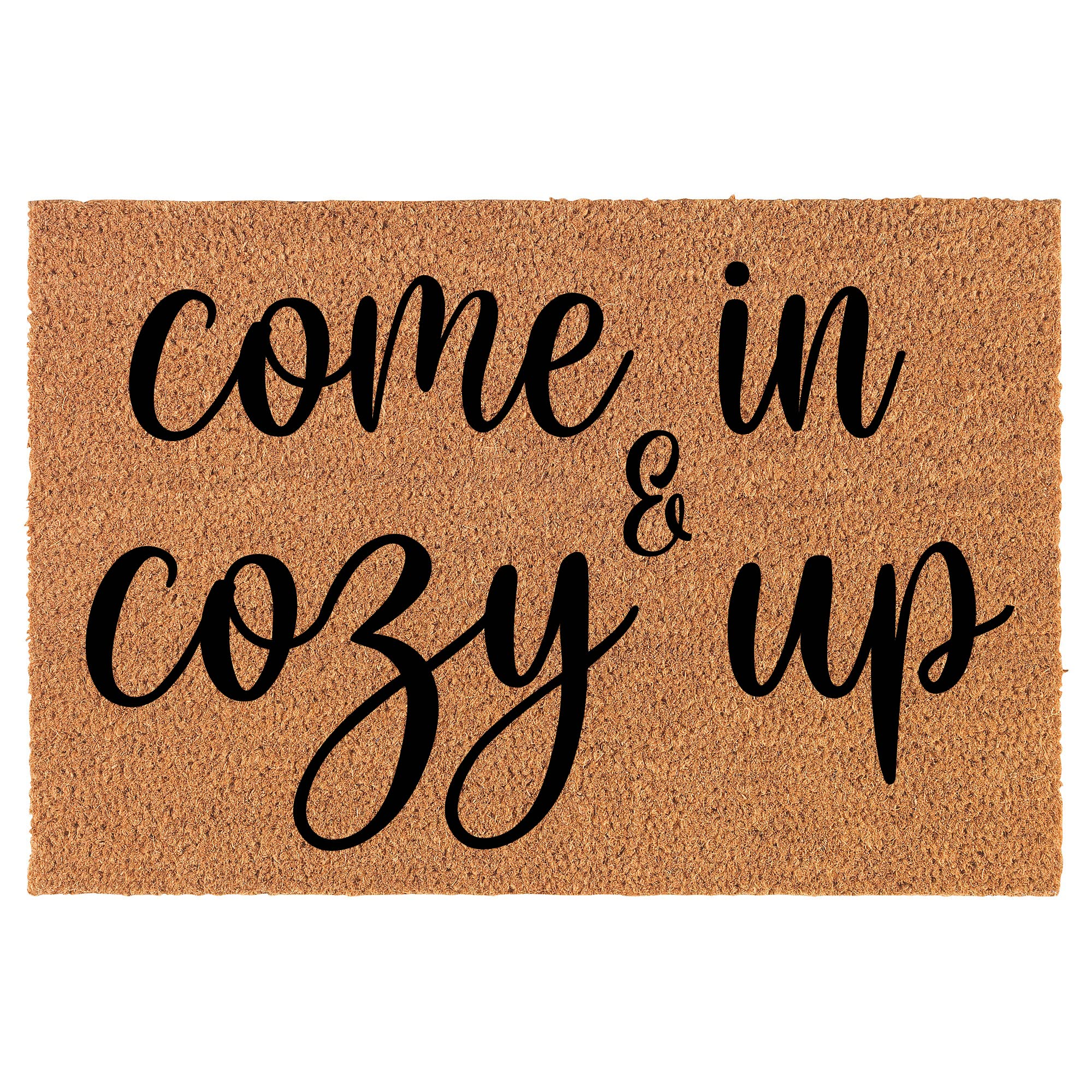 Welcome Doormat Coco Coir Door Mat Come in and Cozy Up Winter Christmas (30" x 18")
