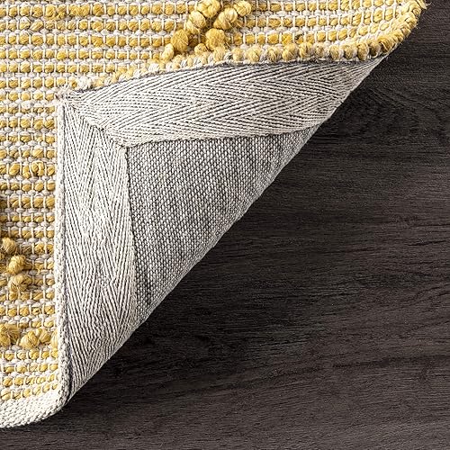 Miniatura 8 de nuLOOM Julianne - Alfombra marroquí de yute alta y baja hecha a mano, 2 x 6 pies, color amarillo