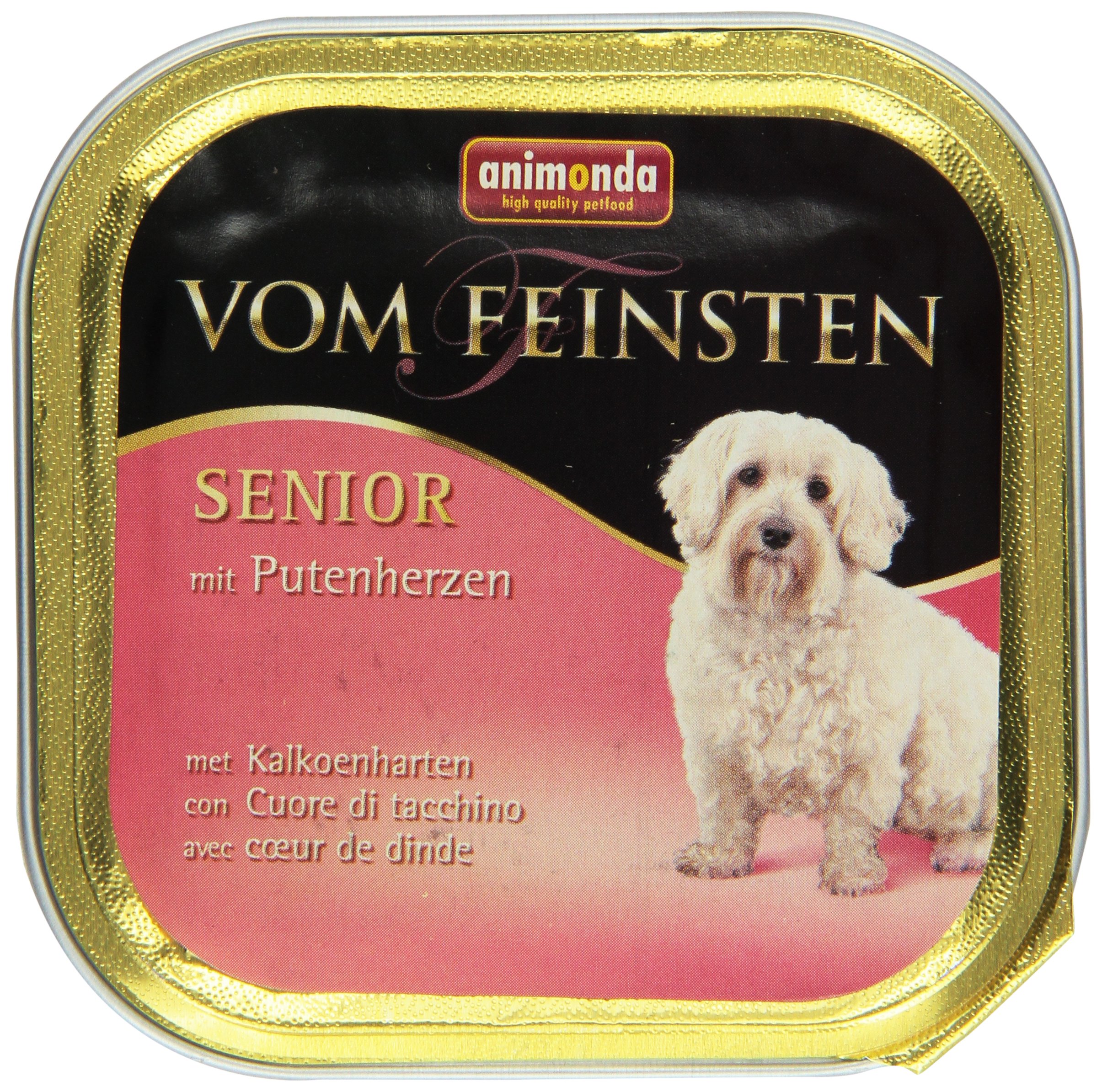 animonda Vom Feinsten Senior mit Putenherzen (22 x 150 g), Hundenassfutter für ältere Hunde ab 7 Jahren, Nassfutter für Hunde mit fein-stückigen Pasteten, Senior Hundefutter ohne Getreide