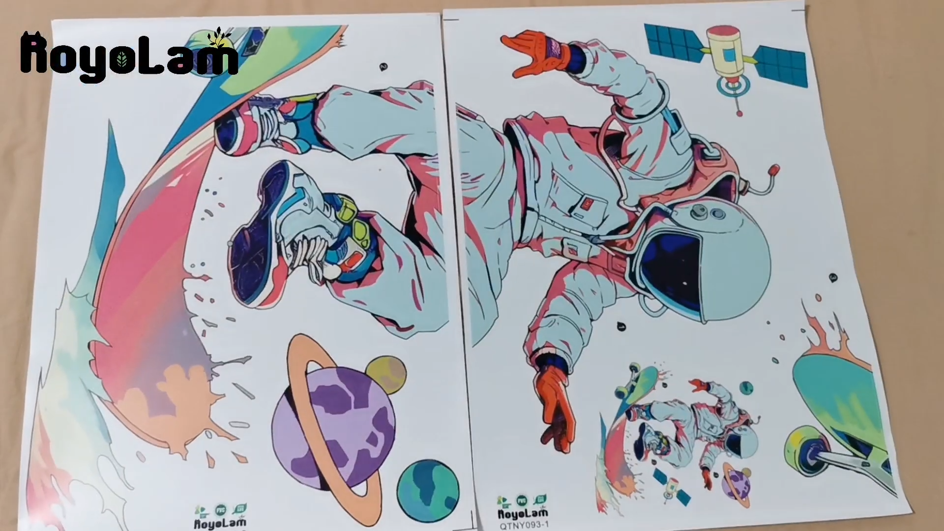 Vinilo Decorativo Astronauta RoyoLam 2 Hojas 60x44 cm miniatura 7