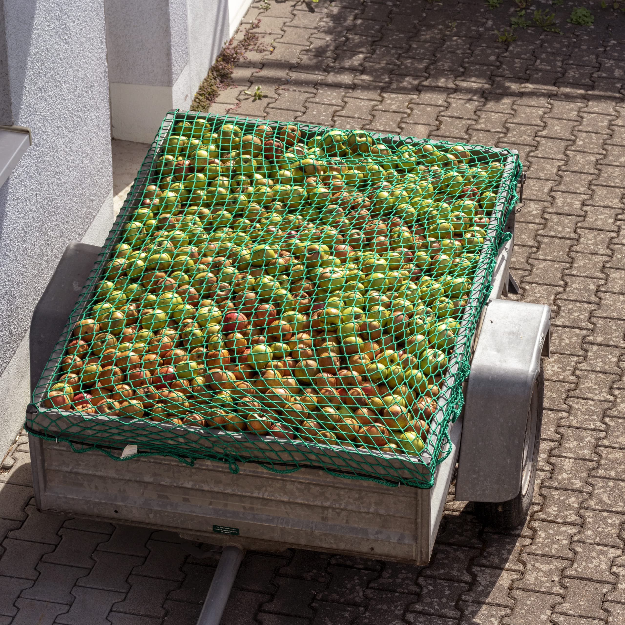 Relaxdays Filet remorque, 1,5 x 2,2 m, 6 Crochets, marquage des Coins, Corde Caoutchouc, sécurité pour Chargement, Vert