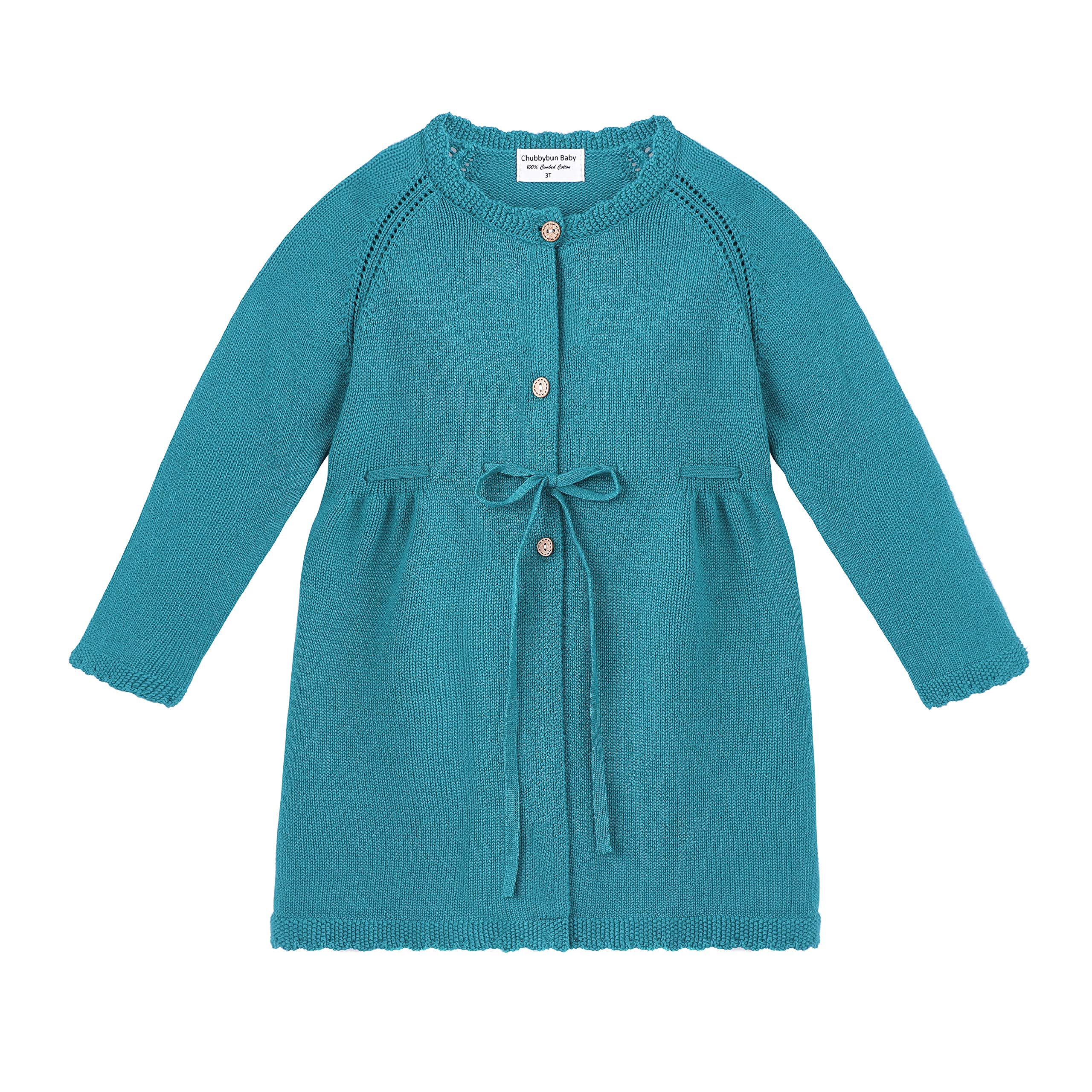 CHUBBYBUN BABYToddler Girls Long Cardigan Cotton Knit