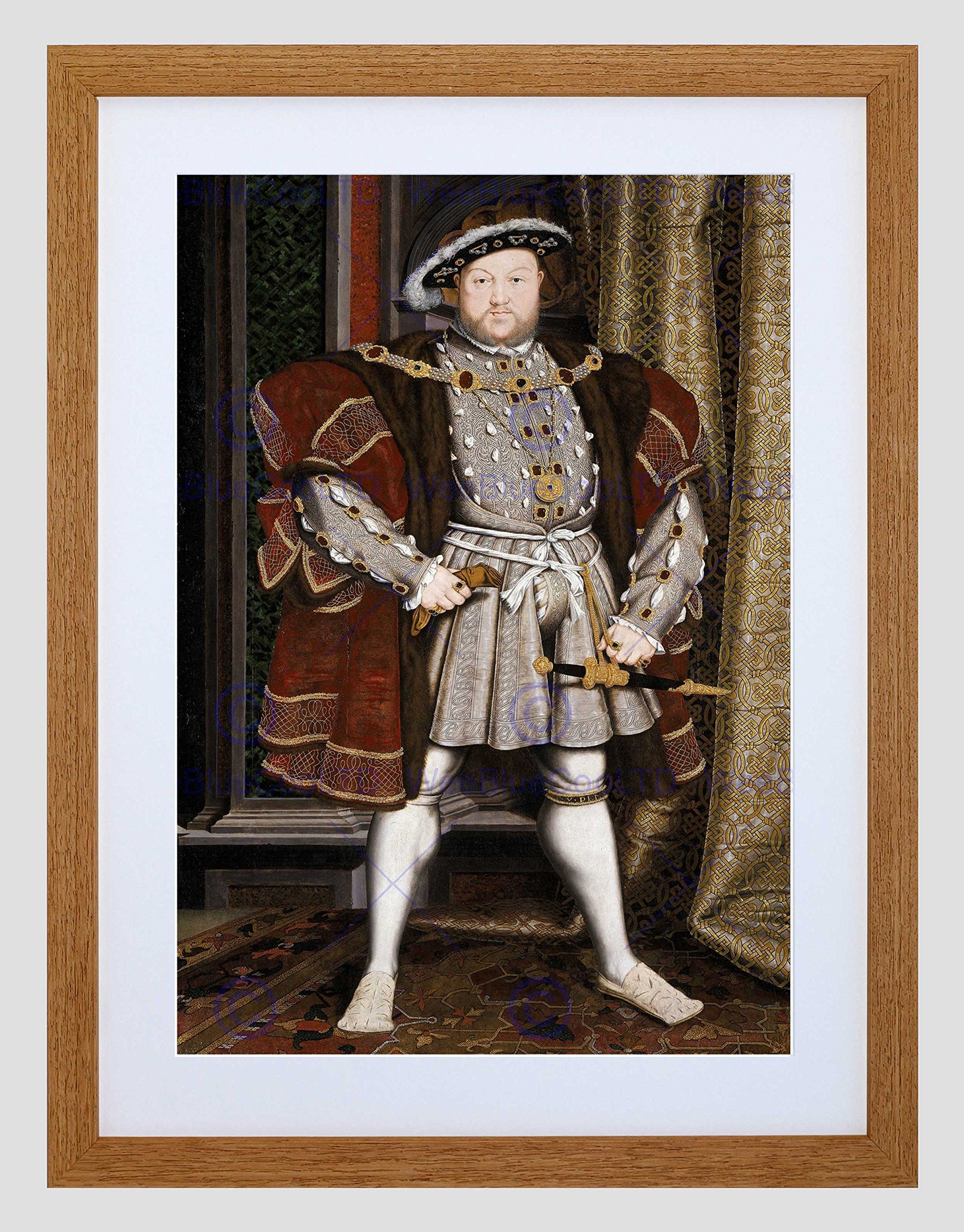 Wee Blue Coo Antique Holbein Junior Henry Tudor VIII King England Framed Wall Art Print