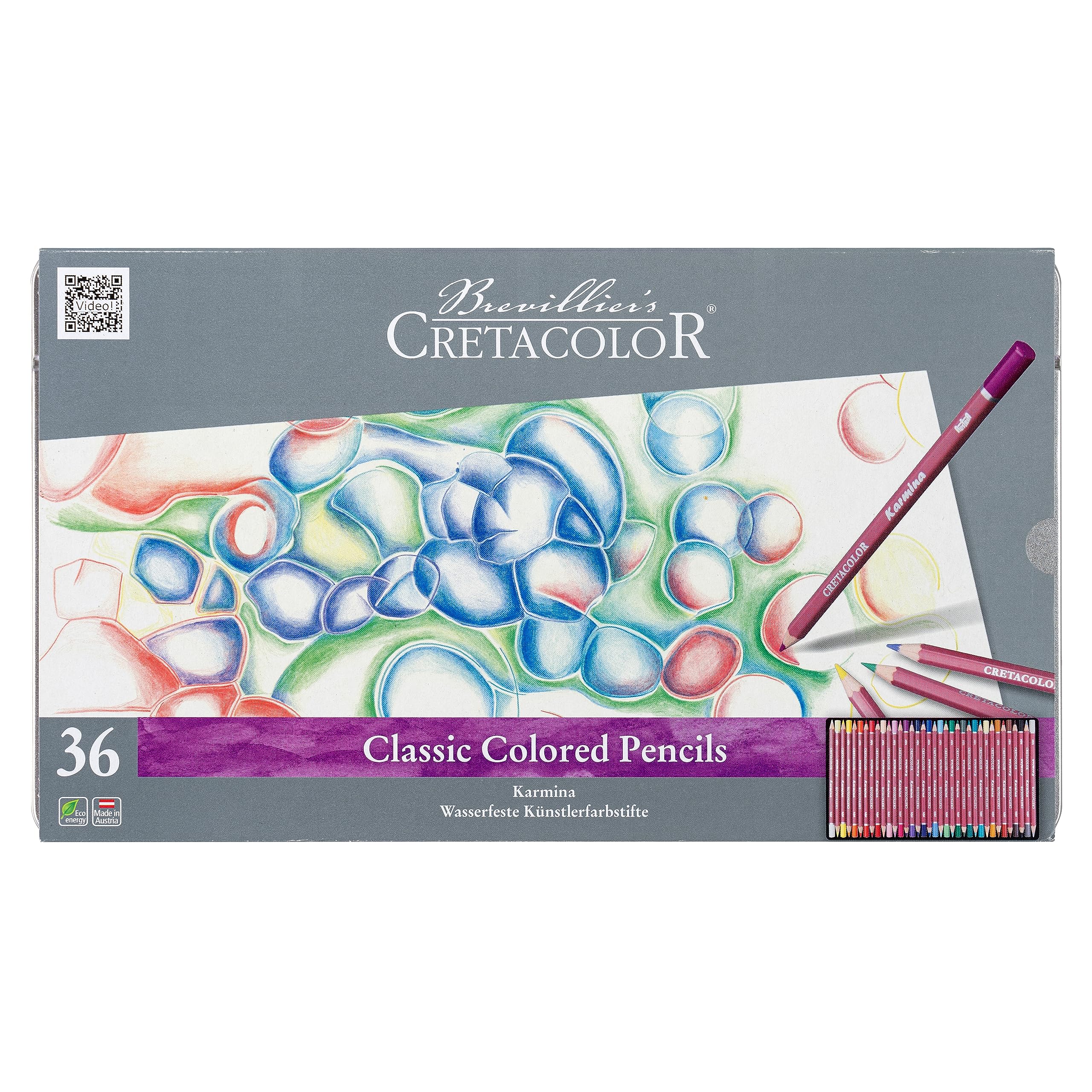CRETACOLOR Karmina Colored Pencil - Set of 36, Multicolour | Ideal for Drawing, Sketching, Mandala, Shading, Portrait, Pencils for Artists, Fine Art Students.