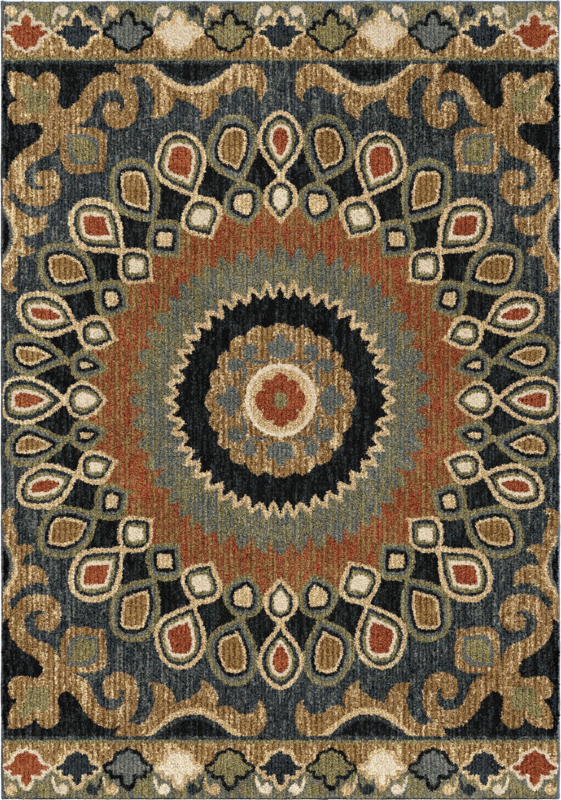 Orian West End Uptown Rug-5'3" x 7'6", Multi-Color Design, Super Soft, Room Decor, Home Decor, Area Rug