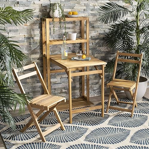 Miniatura 2 de SAFAVIEH PAT6756A Colección al aire libre Griffen Balcón Conjunto Natural Gabinete de Comedor