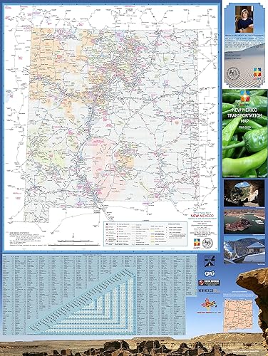 36x48 Mapa de pared laminado oficial del estado de Nuevo México