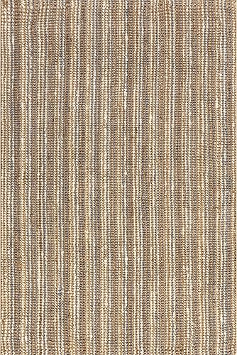 Miniatura 6 de nuLOOM Filomena - Alfombra casual de yute a rayas, 5 x 8 pies, natural