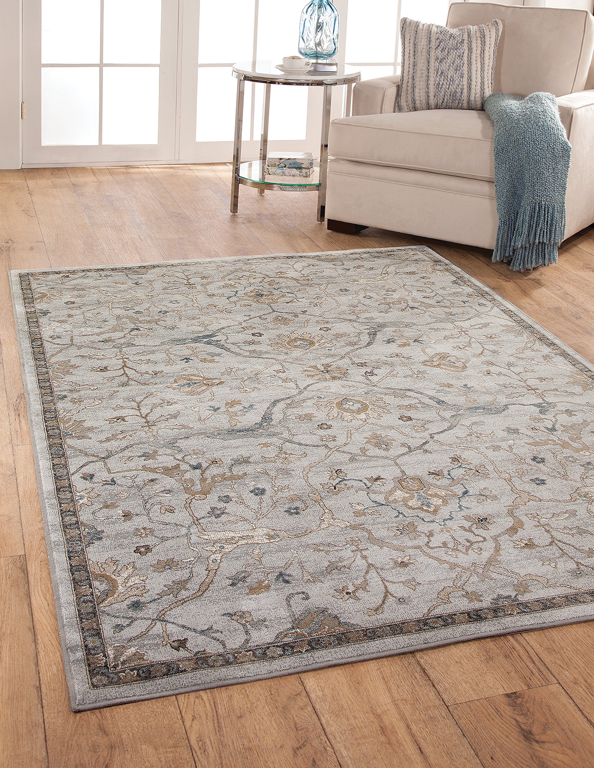 GOWE Saffron Beige, Blue, and Brown Area Rug 8x10