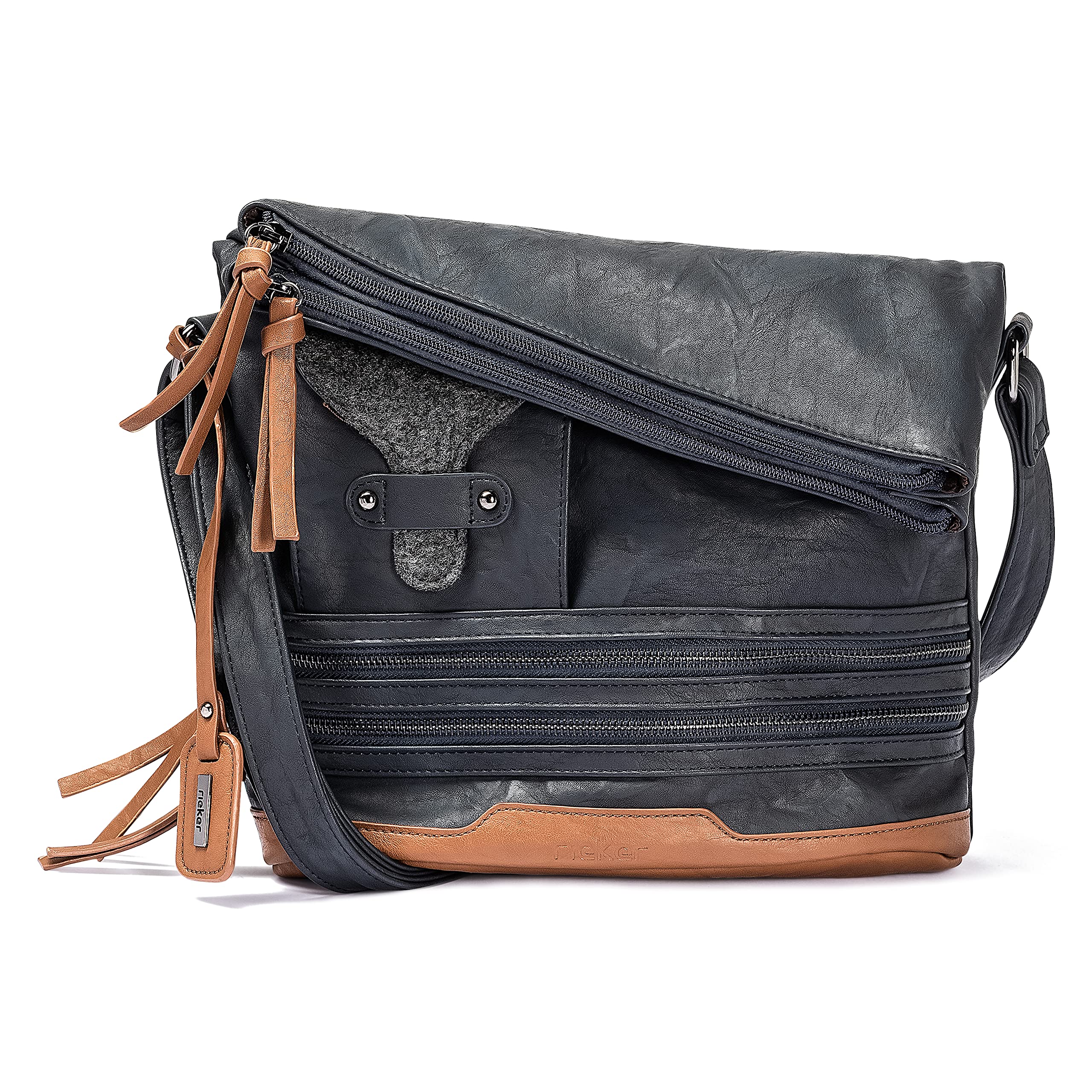 Rieker H1108, Women’s Shoulder Bag, Blue (Baltik), 14x25x31 cm (B x H T)