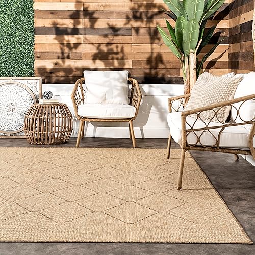 Miniatura 9 de nuLOOM Jae - Alfombra marroquí para interiores y exteriores, 2 x 8 pies, color natural