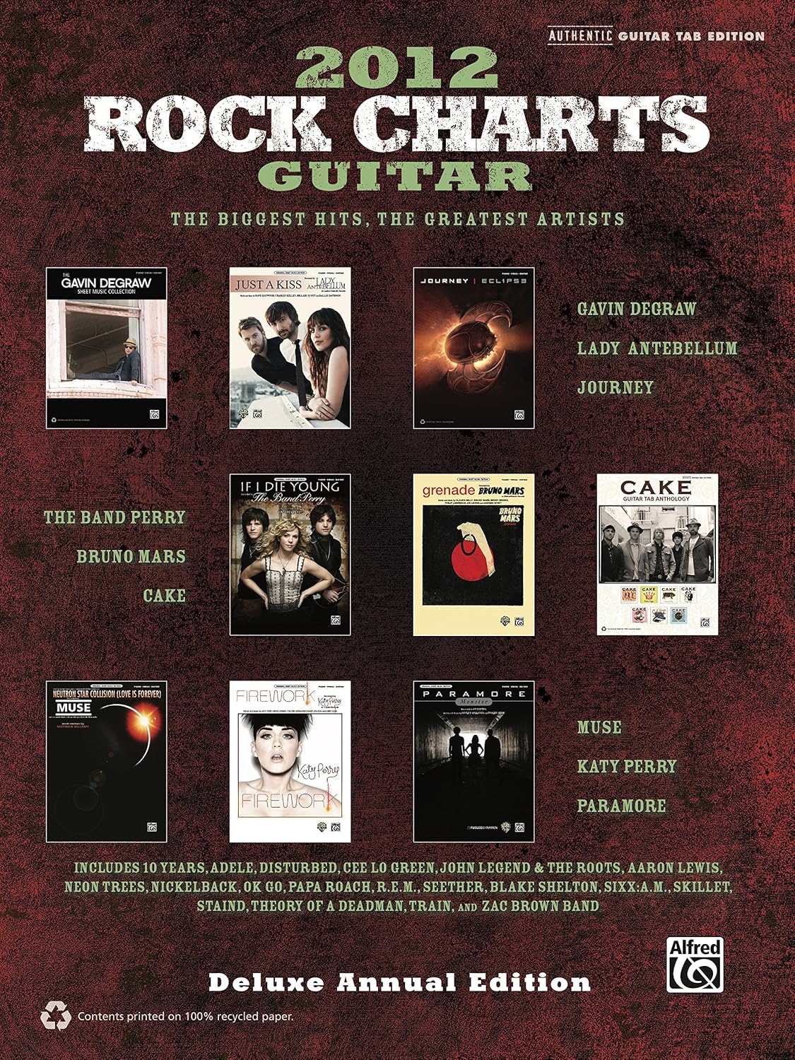 Rock Charts Guitar 2012 - Deluxe Annual Edition: Authentic Guitar TAB Sheet Music Transcriptions      [Print Replica] Kindle Edition