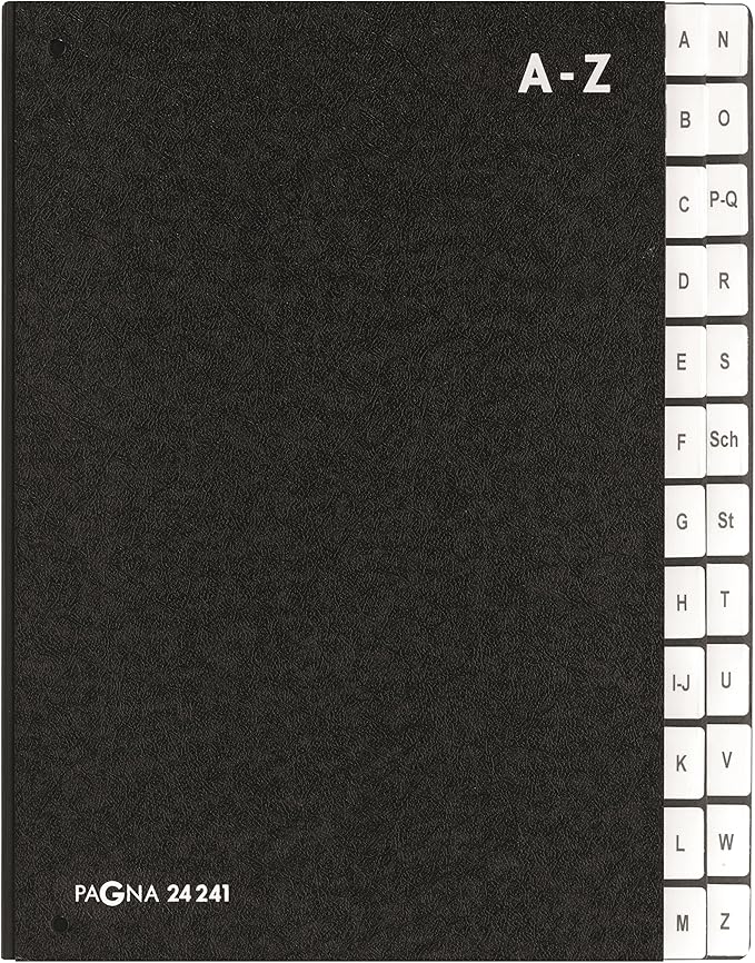 Pagna Pultordner Classic (Pultmappe, 24 Fächer, A-Z) schwarz