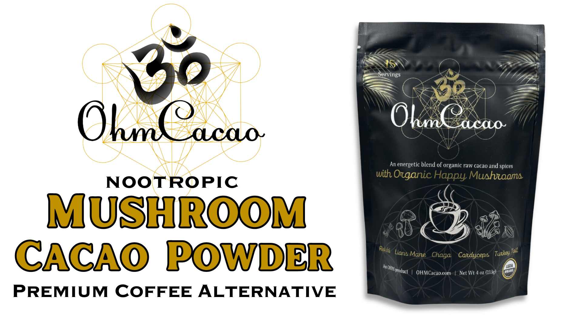 Amazon.com: OHM Cacao Mushroom Cacao Powder | Lion's Mane
