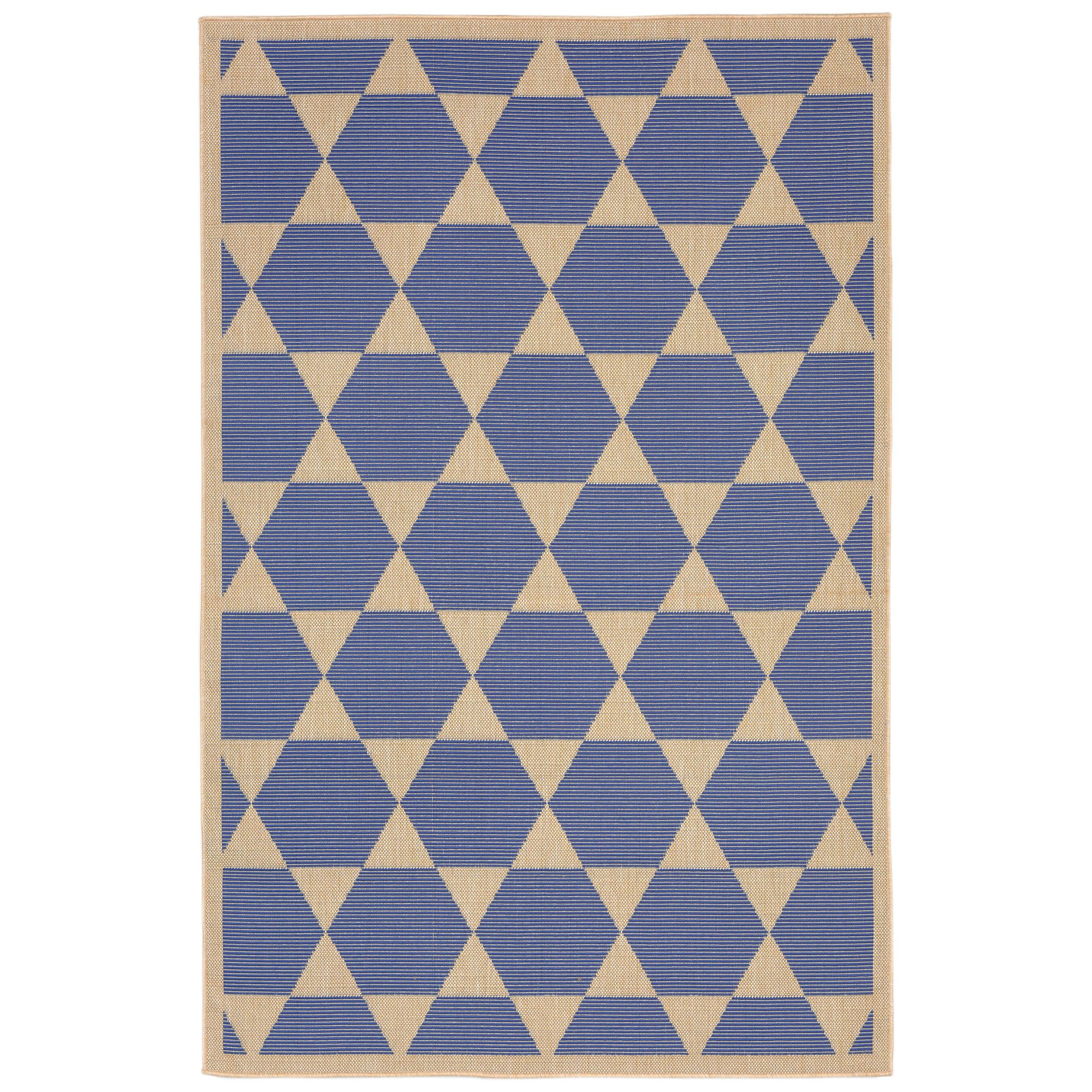 Liora Manne Veranda Hexagon Stars Rug, Indoor/Outdoor, 39" by 59", Marine Blue