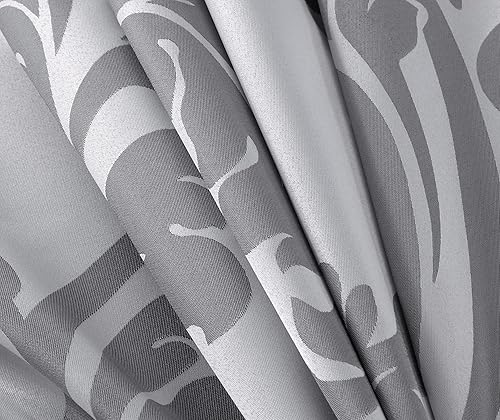 Miniatura 7 de Chezmoi Collection Juego de edredón floral jacquard de 7 piezas (King, platagris)