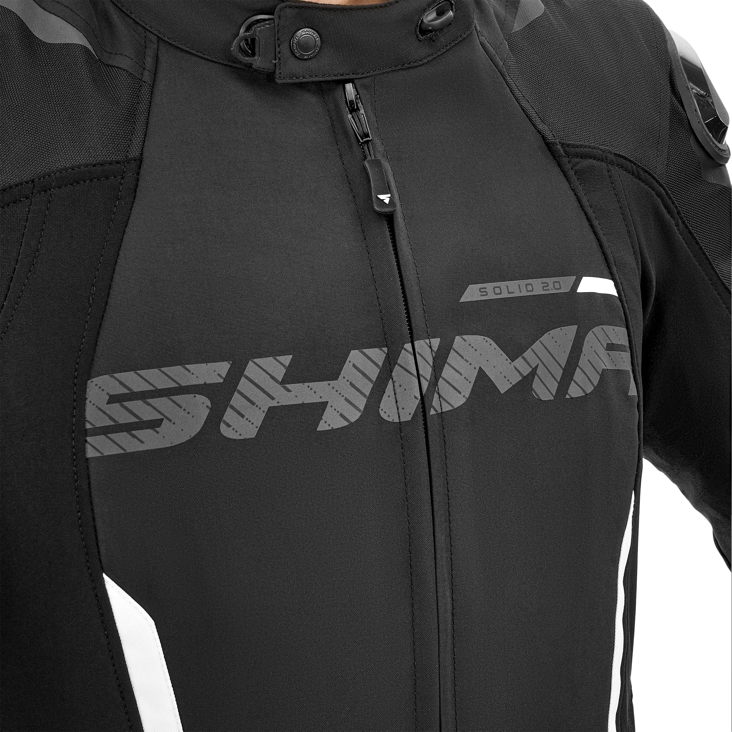 SHIMA SOLID Veste Moto Homme Homologué AIRFORCE Dorsale Blouson Armure Protecion Vestes Imperméable Textile Vetement Hiver Ete Touring Motos Aventure équipements (Hommes, Blanc, Regular, 4XL) | Ventilation optimisée