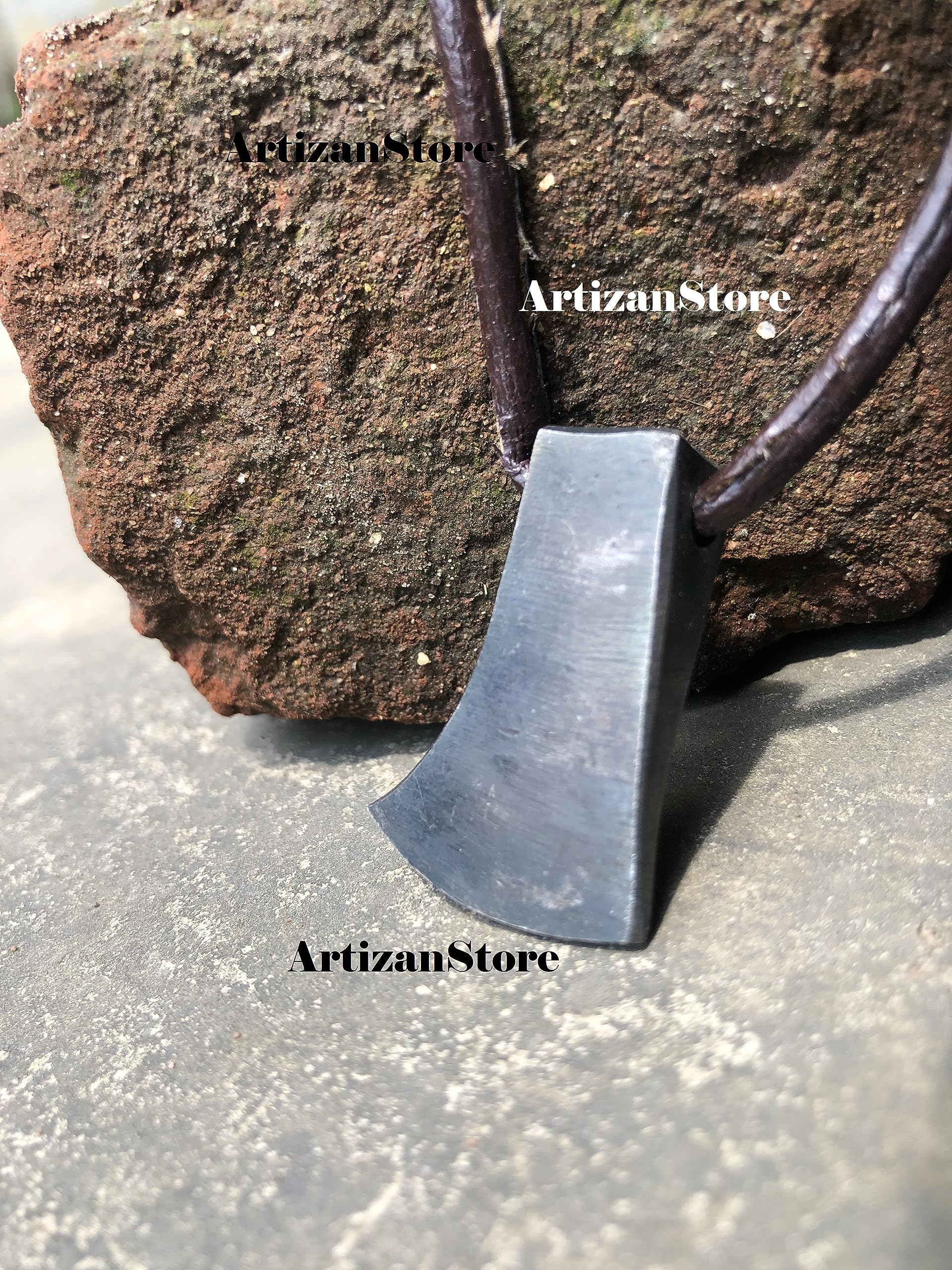 ARTIZANSTORE Forged Iron Viking Axe Pendant