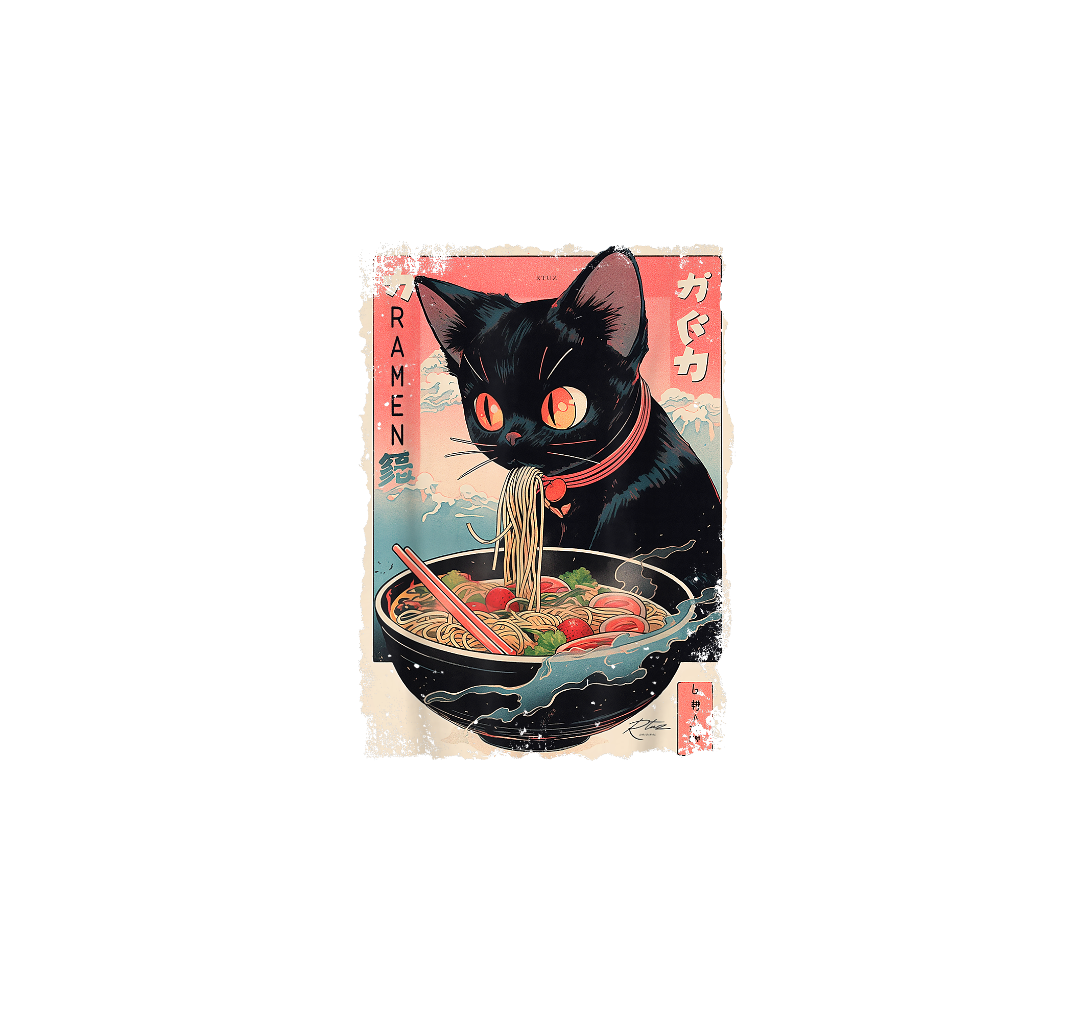 Ramen Katze Japan Y2K Kawaii T-Shirt