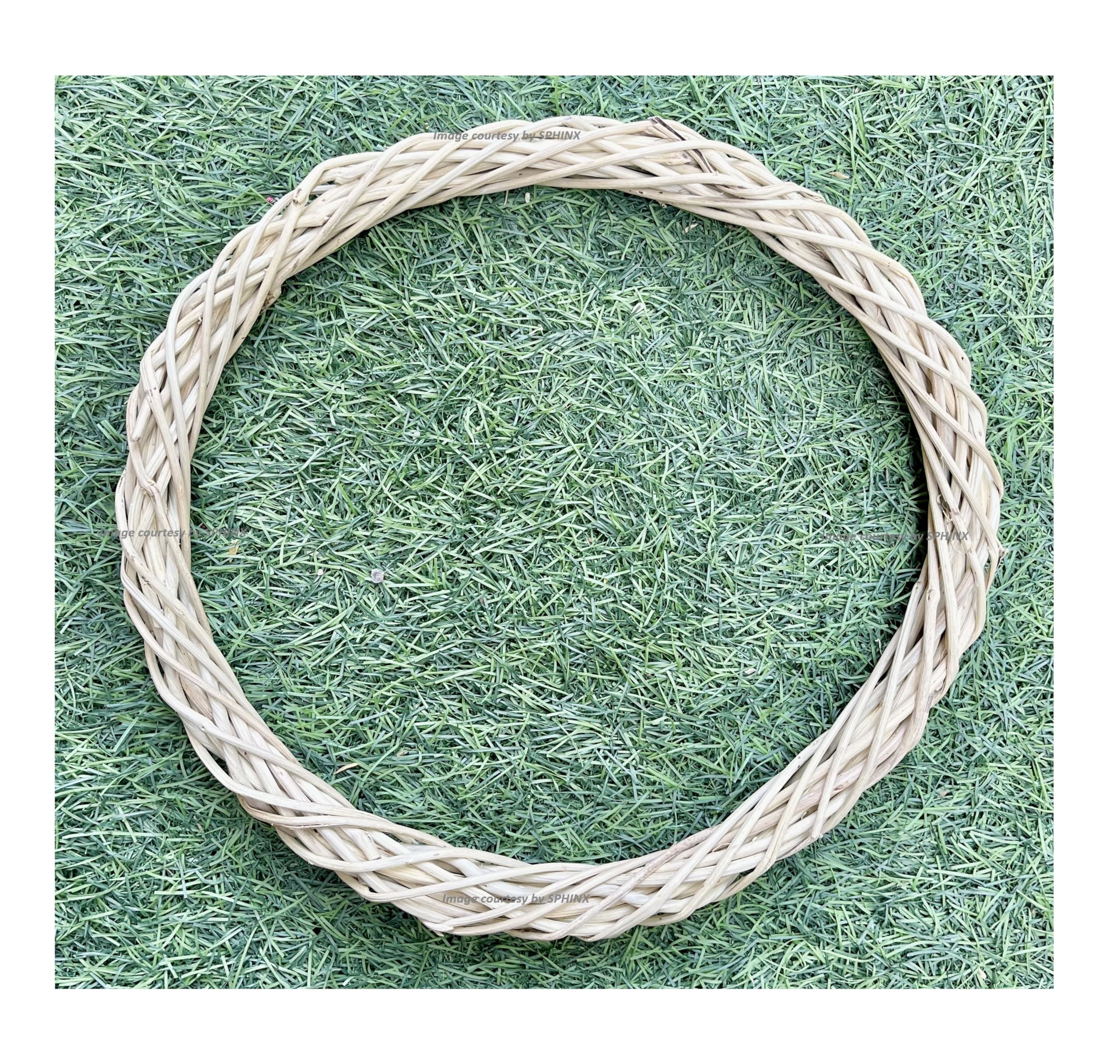 SPHINX Natural Biodegradable Sustainable Decorative Wicker Wreath Willow Handmade Ring for Stand Alone Wall Decor, D-I-Y Wreath Making, Door Hangings Decorations (Diameter 10 Inches - 2 Pieces)