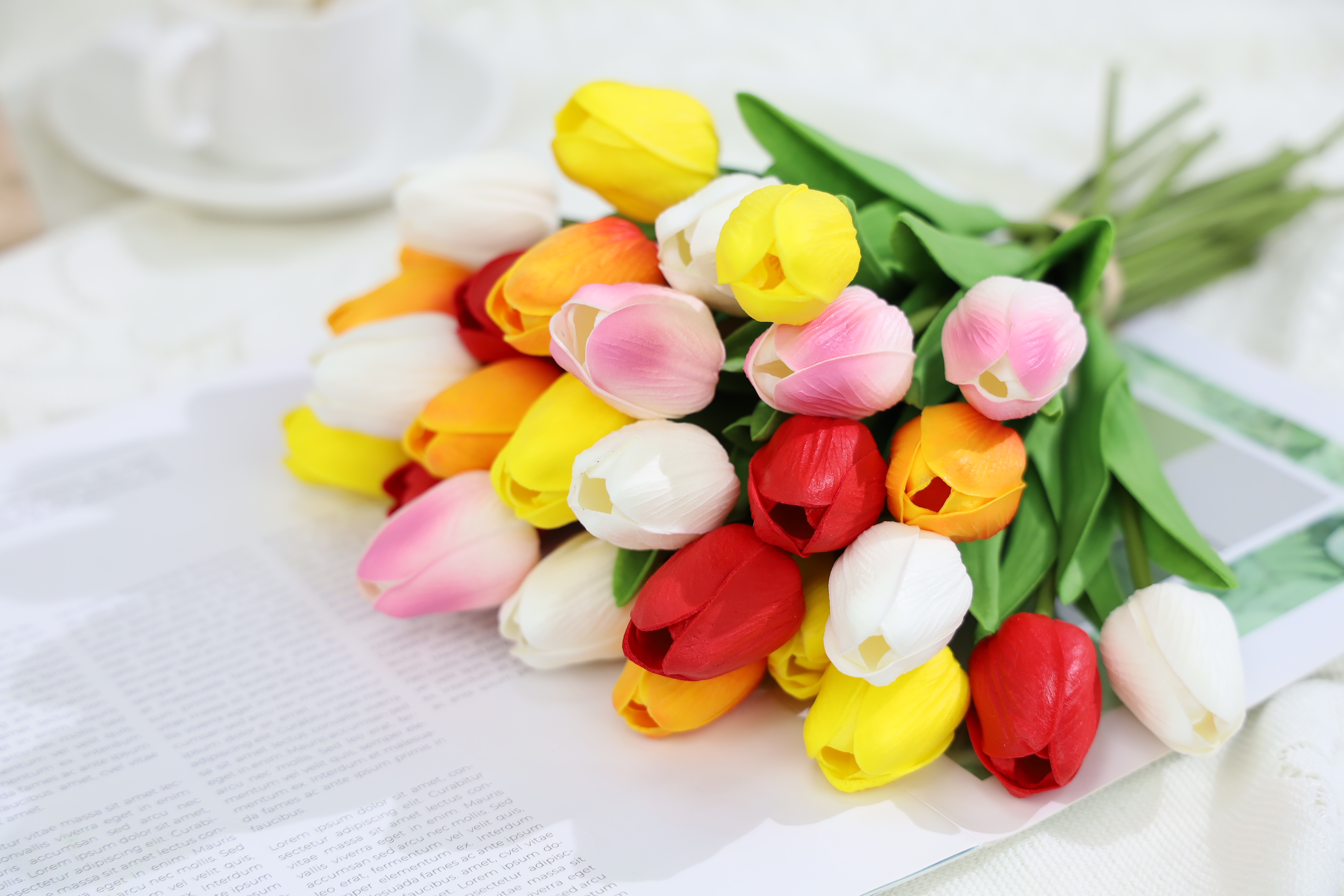 Amazon.com: SITUMEIZI Fake Flowers Tulips Artificial Flower 15pcs