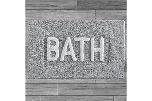 Rae Dunn Grey Bath Mat - Cotton Bath Rug