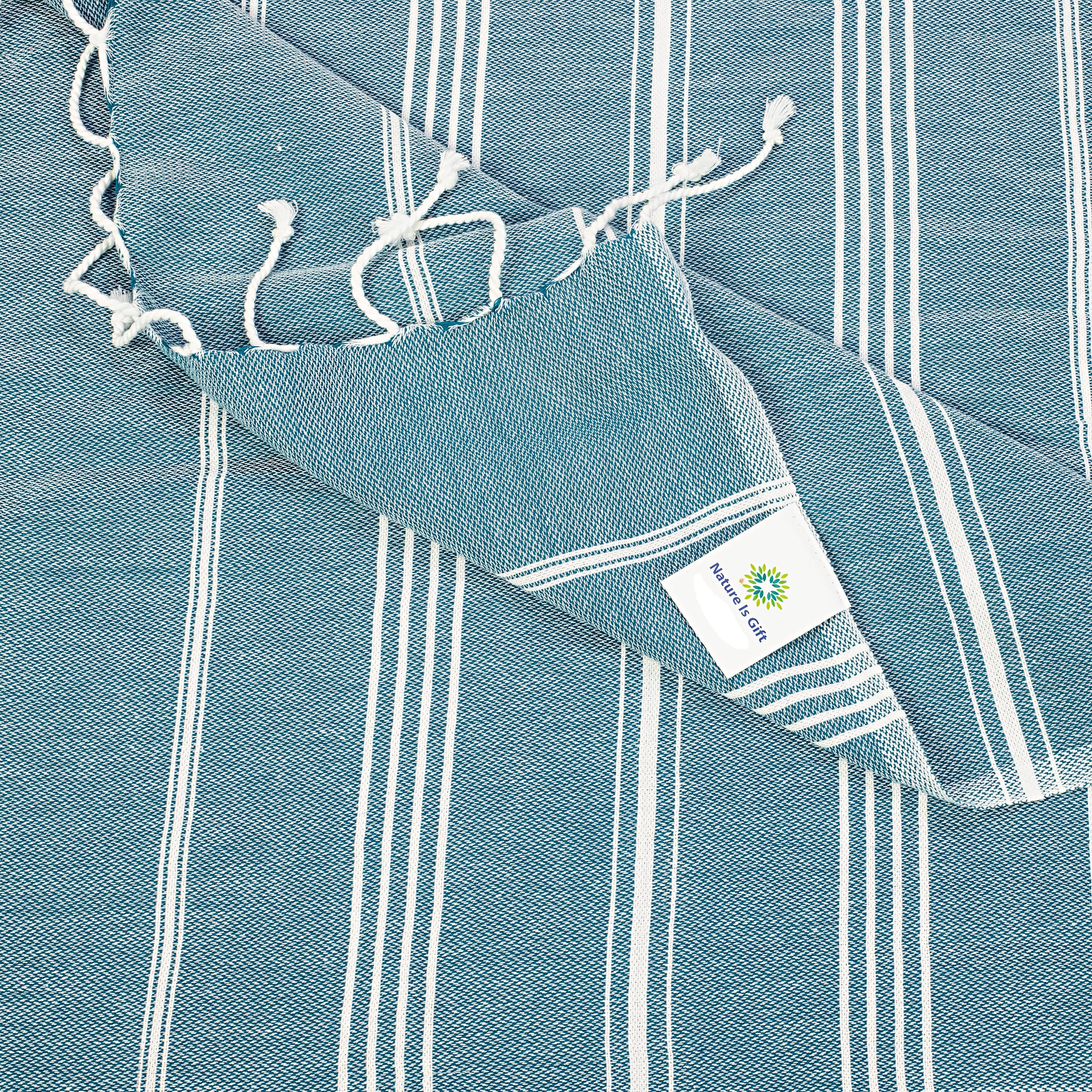 Beach Towel 100% Cotton Turkish – Extra Large 38x70 Inch, Pre-washed, Sand-Free & Quick Dry For Travel & Camping - View #10