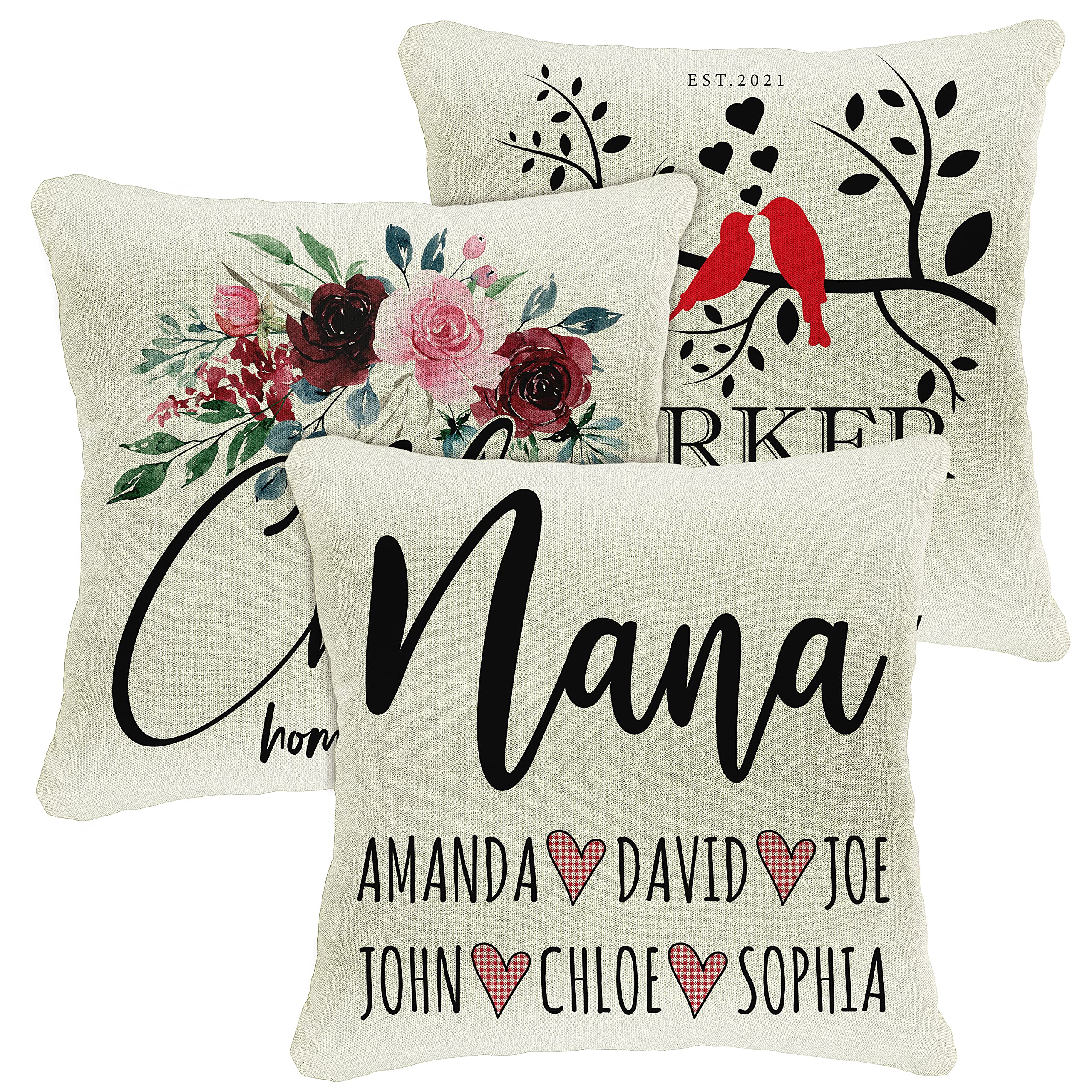 Personalized Throw Pillowcases for Home Décor w/Name & Text - 9 Design Option - Customized Cushion Pillow Case Gifts for Living Room Bedroom Office Decorations - Custom Pillows Cover C1
