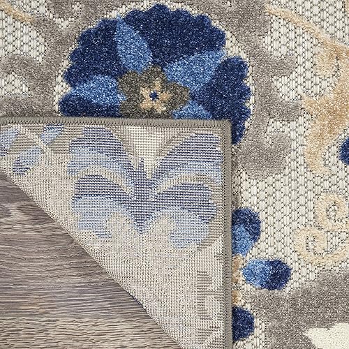 Miniatura 4 de Nourison, Aloha - Tapete para interiores o exteriores, naturalazul, 2 pies 3 pulgadas x 10 pies, fácil de limpiar, no desprende pelo, para