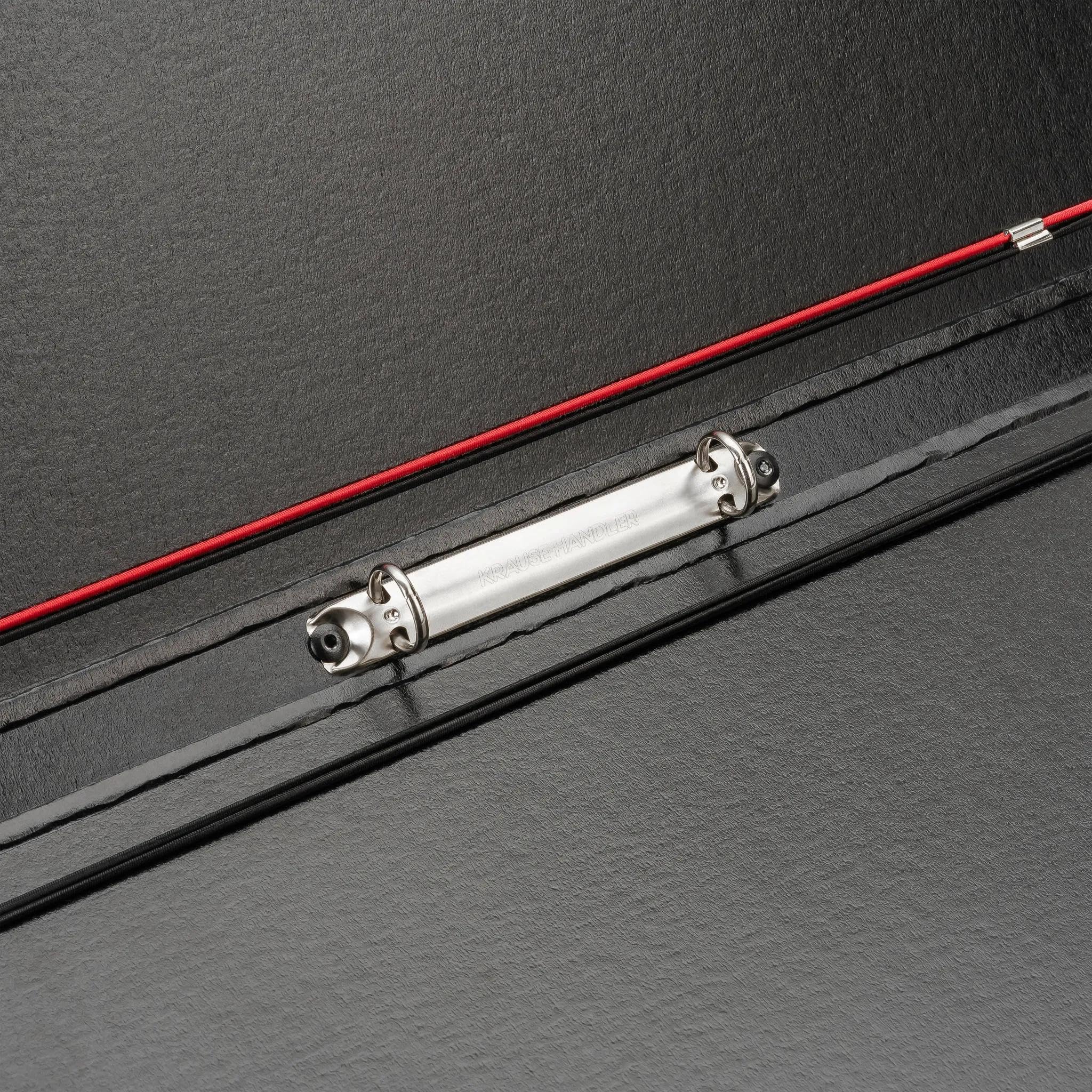 FALKEN Chormappe Gloria DIN A4 ergonomischer Griff extrem leicht | Made in Germany Ringmechanik 4 Haltegummis 2 Sichttaschen innen Notenmappe aus hochwertiger Pappe mit eleganter Prägung