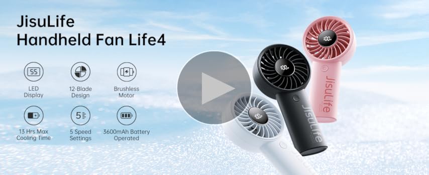 JIsuLife ハンドファンブラック Amazon.com: JISULIFE Handheld Portable Fan with Powerful