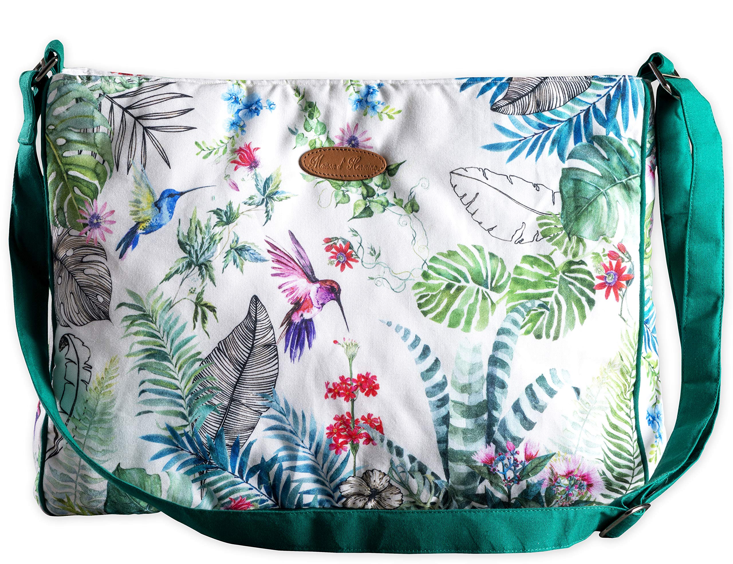 Maison d Hermine Hand Bag Cotton Adjustable Shoulder Strap Cross Body Bag purse Zippered Slip Pockets Easter Gifts
