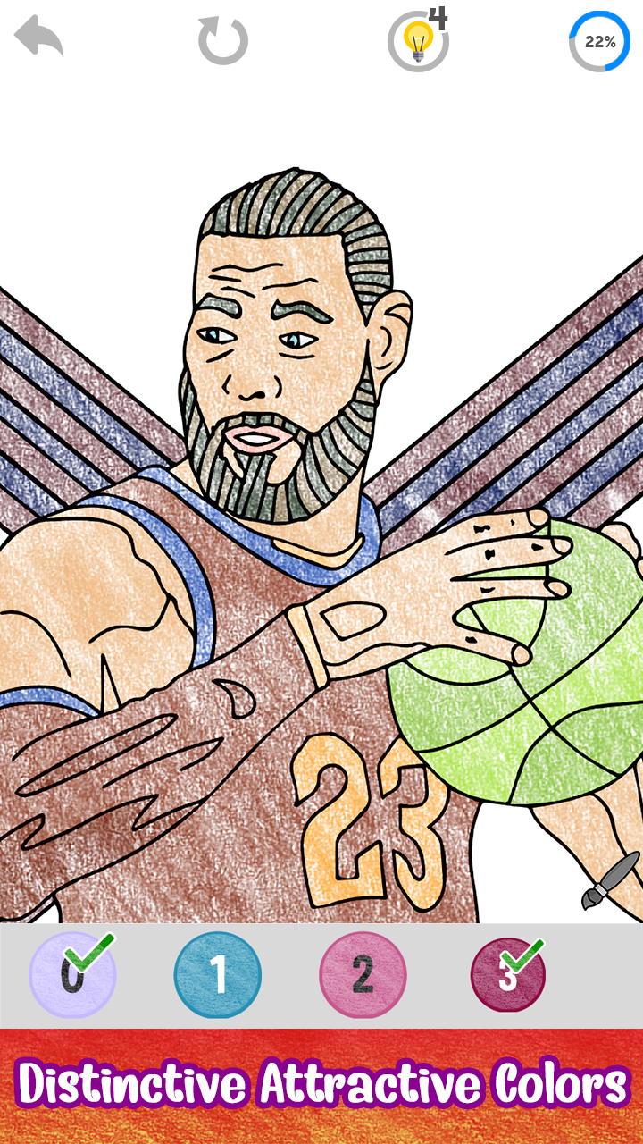 Basketball Color By Number Glitter, Crayon Paint