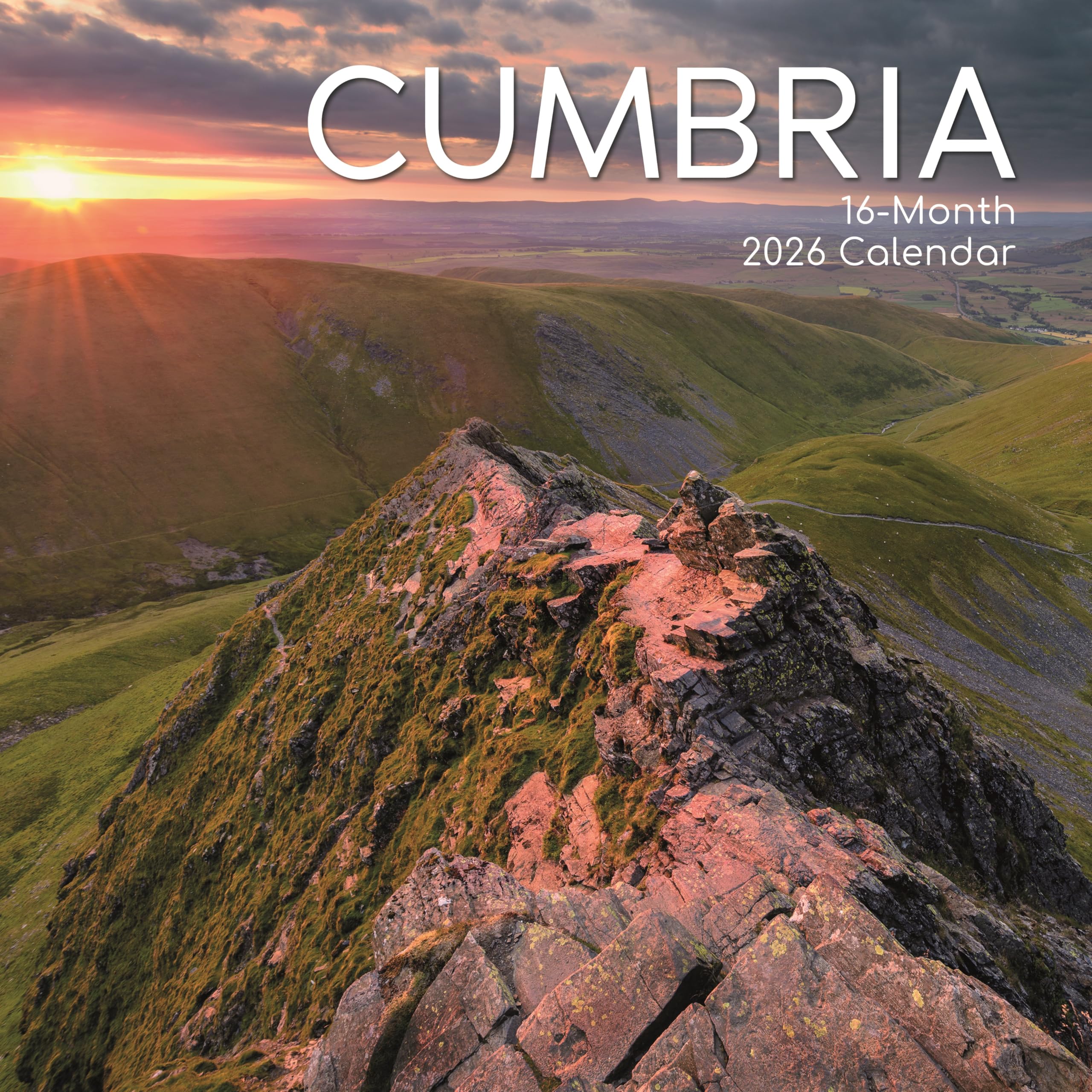 2026 Square Wall Calendar, Cumbria, 16-Month Scenic Britain Theme with 180 Reminder Stickers (30 x 30 CM)