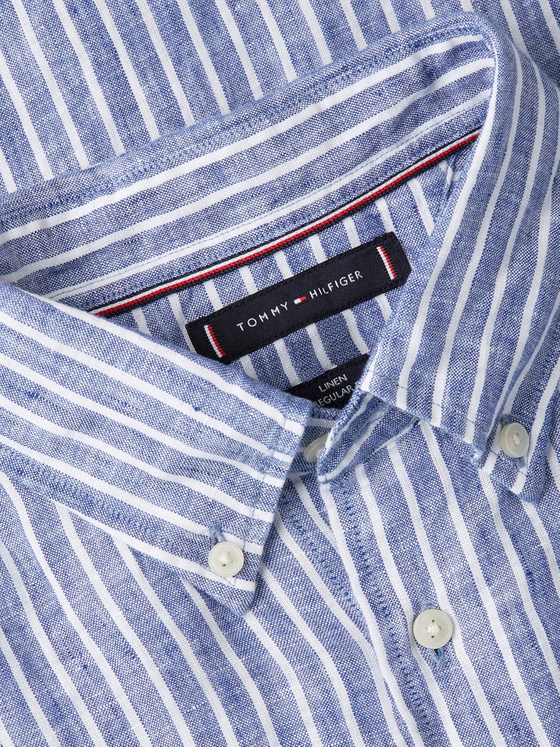 Tommy Hilfiger Men's Long Sleeve Casual Linen Button Down Shirts in Regular Fit