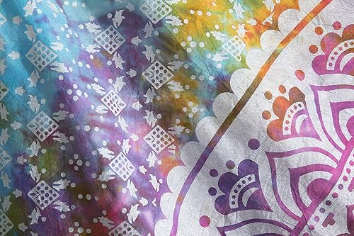 Vista 229 de Popular Handicrafts Tapestry Wall Hanging Hippie Ombre Mandala Bohemian HippyMetallic Shine Intricate Indian Tapestries Bedspread 84 x 90 Inches