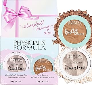 Physicians Formula Slaybell Bling Duo - Butter Bronzer & Diamond Dust Holiday Gift Set, Murumuru Butter Infused for a Radiant Glow, Cruelty Free & Vegan