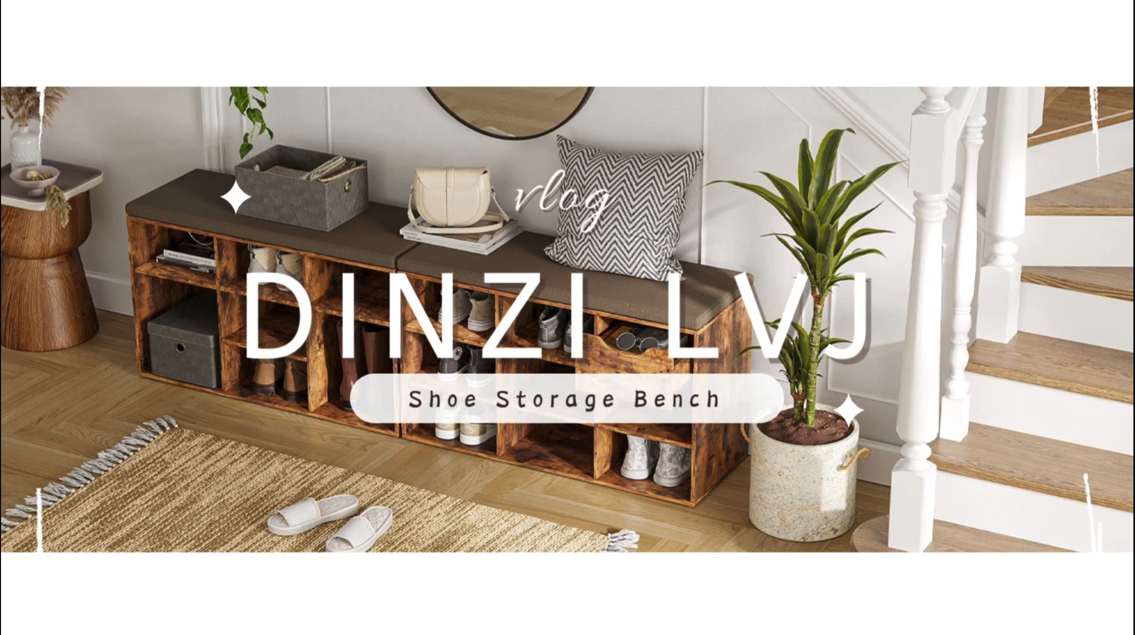 Amazon.com: DINZI LVJ Shoe Bench, 9 Cubbies Shoe Organizer for