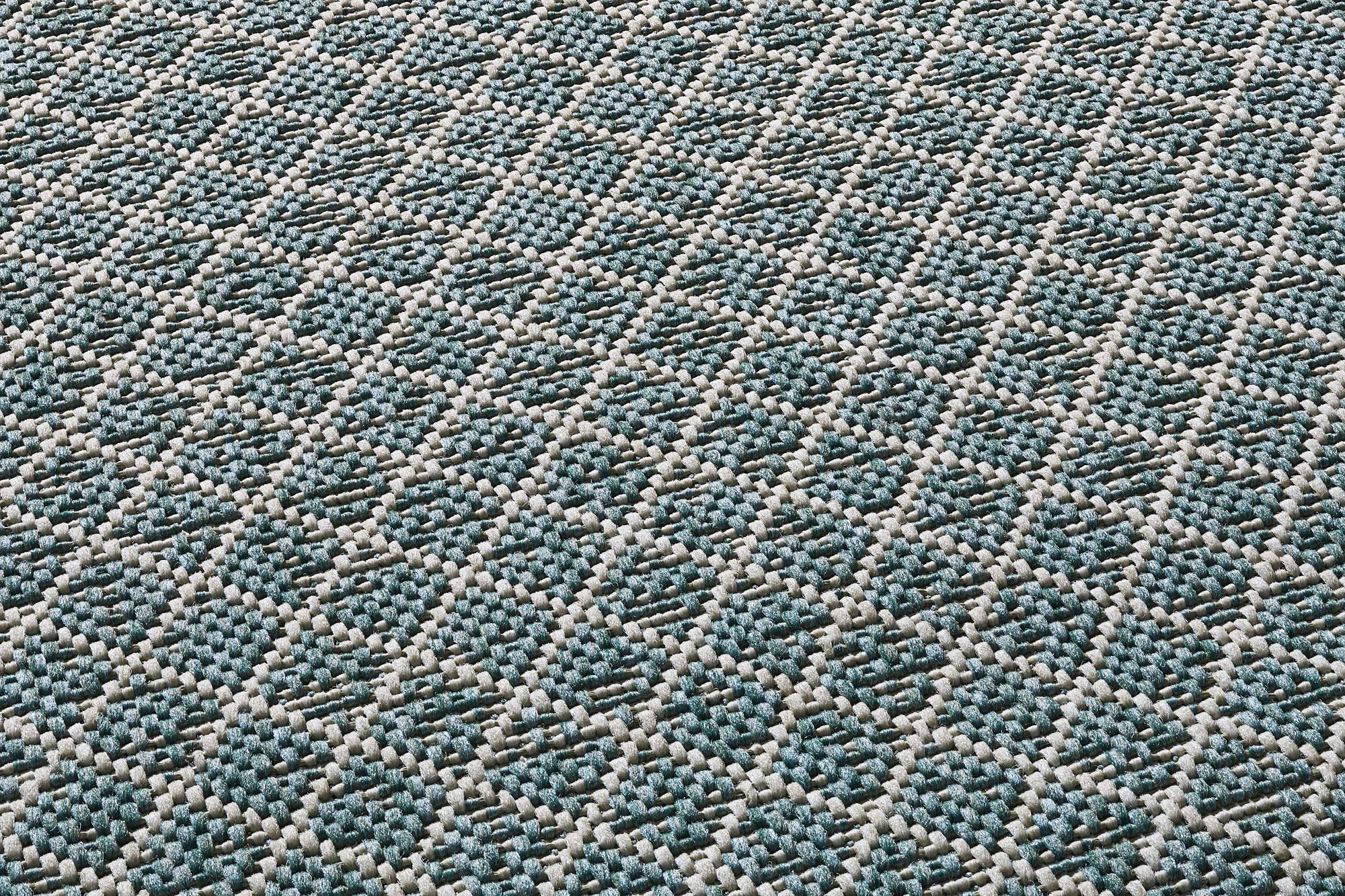 Steffensmeier Indoor Outdoor Teppich Öland Balkon Terrasse Küche Garten wasserfest Kunststoff, strapazierfähig, Raute Mint Beige, 200x250 cm