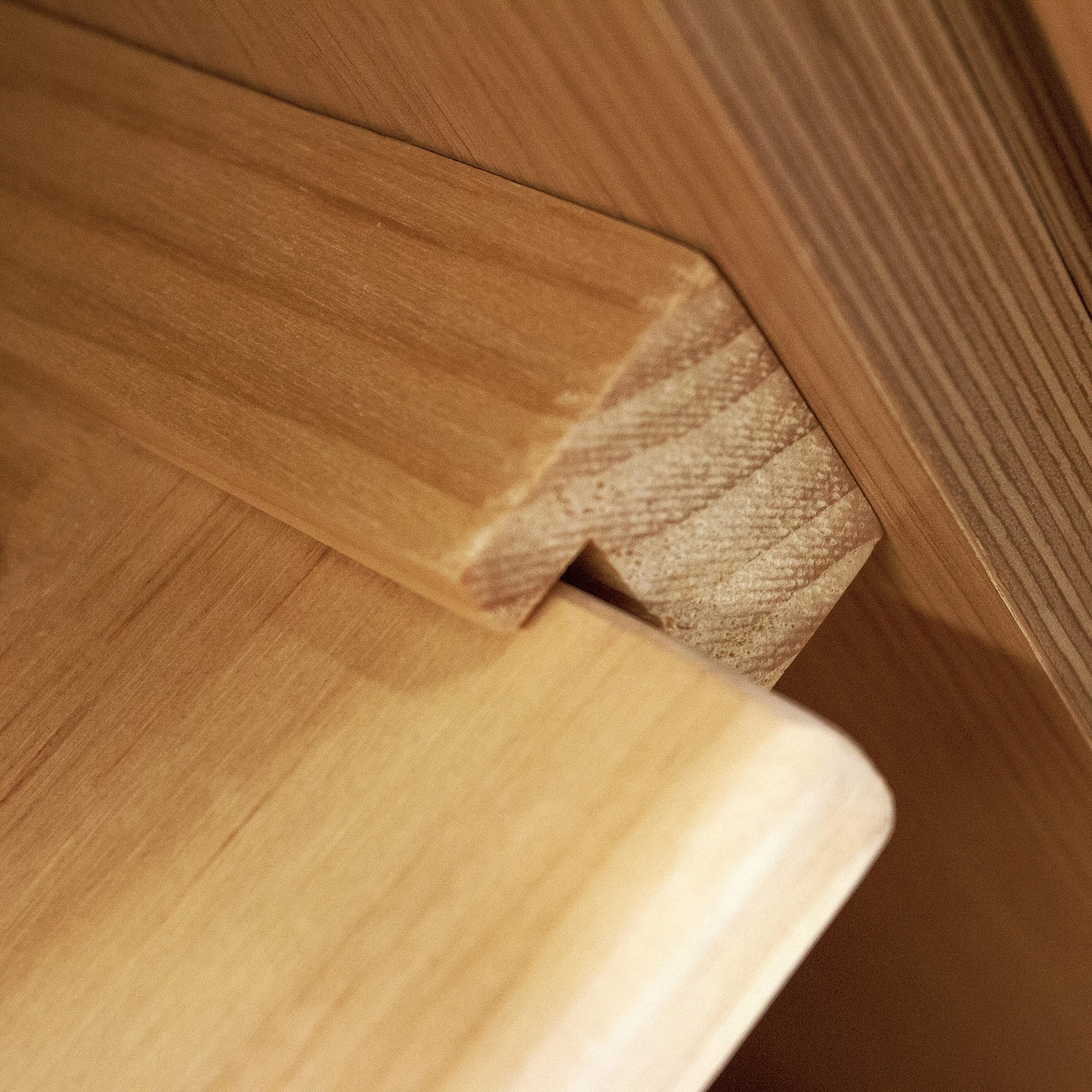 2 Ausziehbare Weidenkörbe Küche Rattan 400mm Küchenkörbe Aufbewahrung Lagerung Speisekammer Unterschrank & Läufer Buche massiv 40cm Landhausstil 100% handgefertigt Befestigungssatz inklusive - Braun