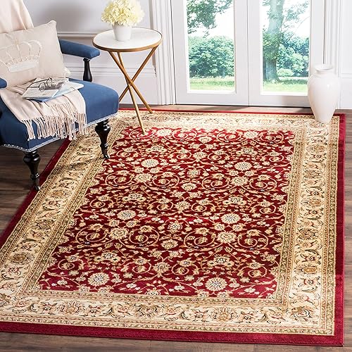 Miniatura 3 de Safavieh Colección Lyndhurst LNH312A Alfombra tradicional oriental, color rojo y marfil, Polipropileno