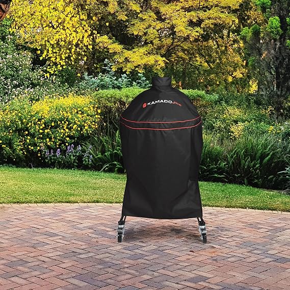 Kamado Joe Big Joe Series 24-inch Ceramic Charcoal Grill and Smoker Durable Polyester Grill Cover with Adjustable Buckle, Waterproof, in Black, Model BJ-GC23BWFS