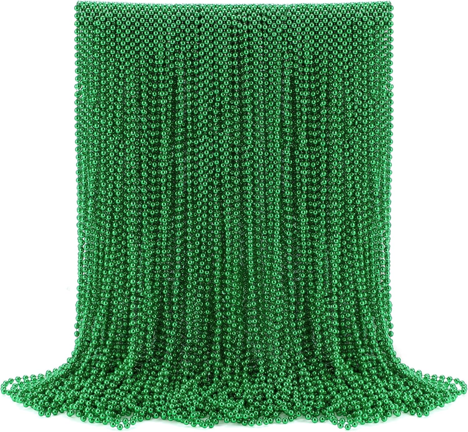 JOYIN 120 Pcs Mardi Gras Multi Metallic Colors Bead Necklaces, Gold Green Purple Necklace Set for Mardi Gras Party Favors Supplies, St. Patricks Day Costume Accessories Decorations