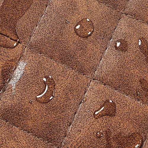 Miniatura 8 de Yaheetech Silla decorativa, sillón de lectura, silla retro de piel sintética para sala de estar con reposabrazos de metal, reposabrazos cubiertos de