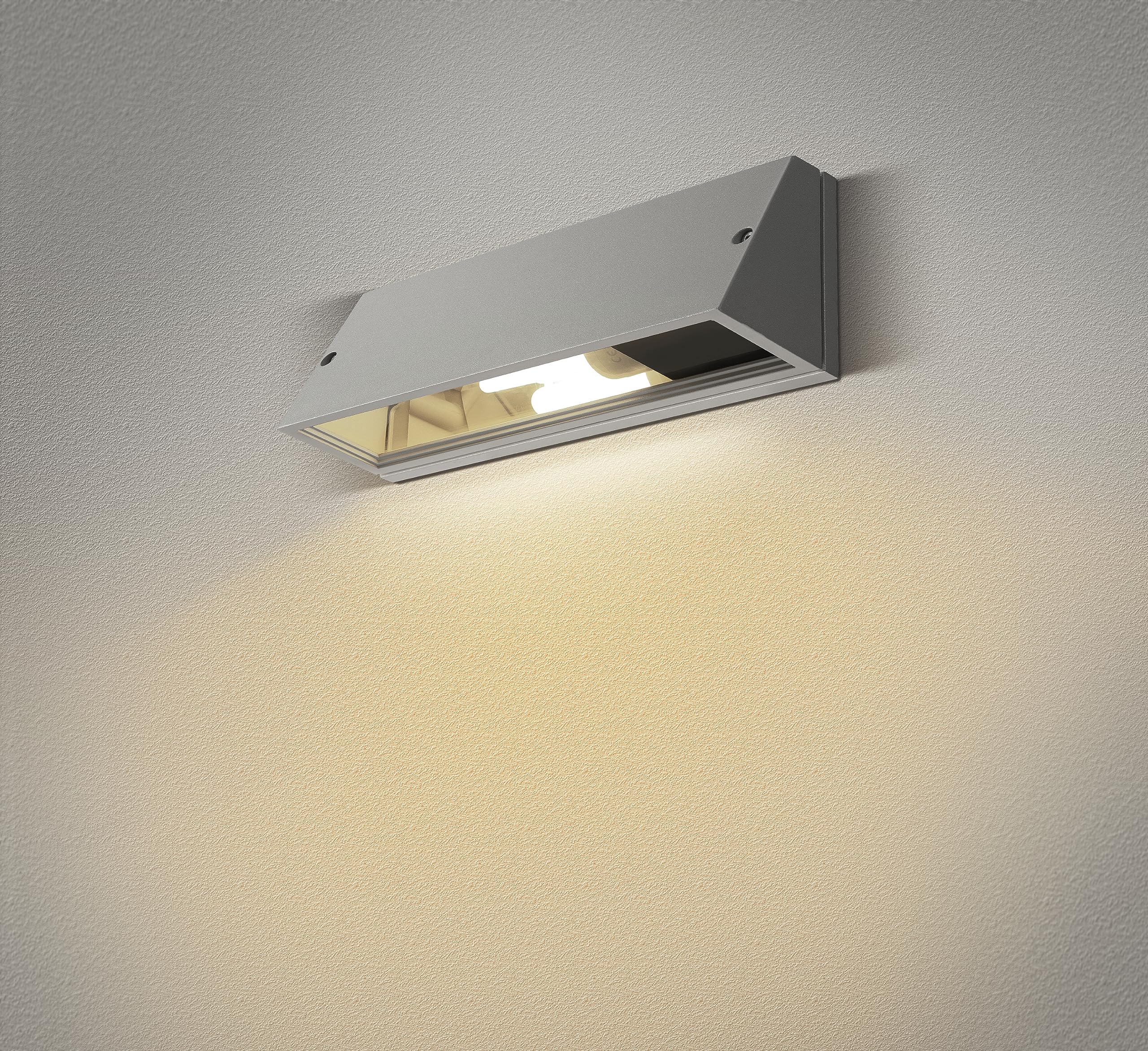 SLV luminaria de superficie de pared PEMA/iluminación para paredes, caminos, entradas, foco led de exterior, luminaria de superficie de exterior, lámpara de jardín / E27 IP65 15 W gris