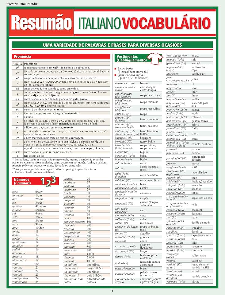 Italiano - Vocabulário