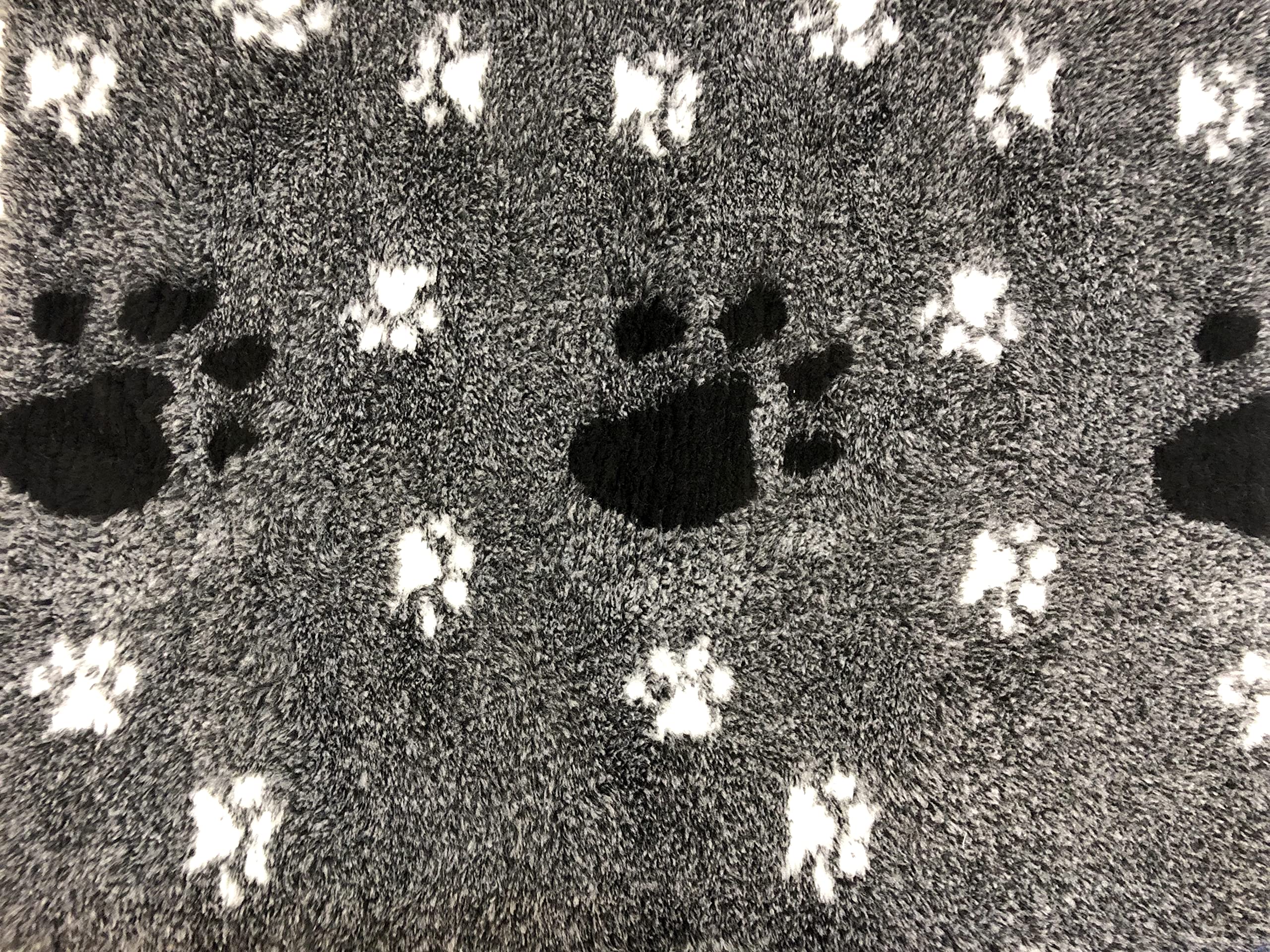 elropet Hundedecke Hundematte Premium 30mm Original rutschfest S/M/L für kleine Hunde/große Hunde Vet Bed höchste Qualitätsstufe (L 160cm X 100cm, Grau + Schwarze Pfote)