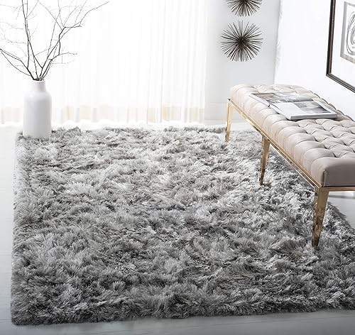 SAFAVIEH Ocean Shag Collection OCG101G - Alfombra de área extra gruesa de 24 pulgadas 10 x 14 pies color plateado disponible en Yaxa Colombia